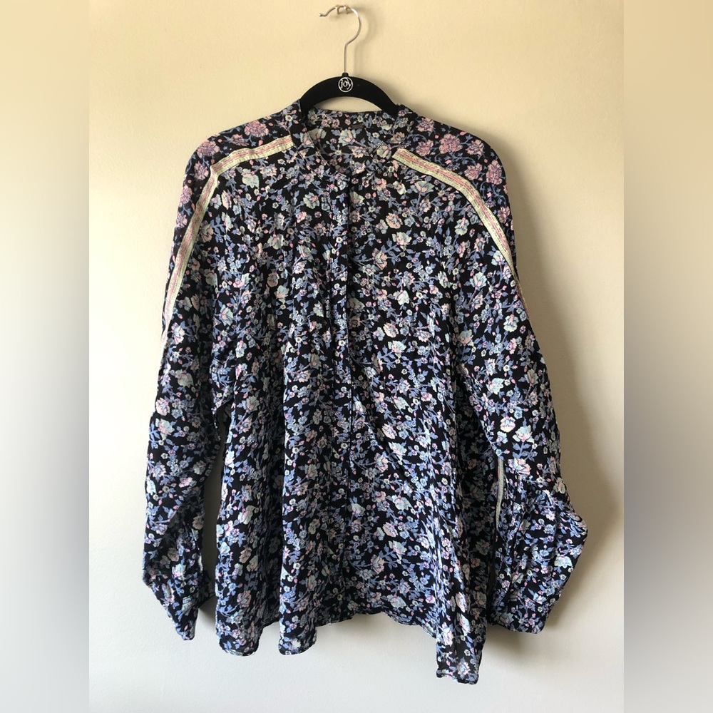 Free People | Skyway Drive Floral Long Sleeve Blouse 🌚🪻🌸